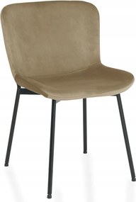 Velúr kárpitozott szék bézs nappaliba, étkezőbe, fésülködőasztalra Colby