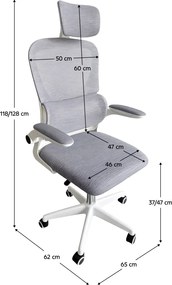 Irodai szék, szürke/fehér, FERIS
