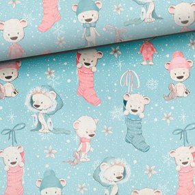 Függöny anyaga Téli macik lányoknak