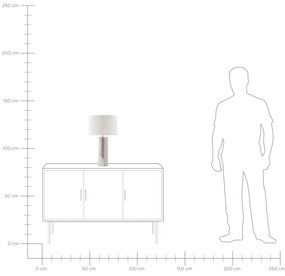 Fehér és ezüst porcelán asztali lámpa 52 cm AIKEN Beliani