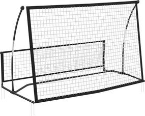 SPORTNOW 2 az 1-ben összecsukható visszapattanó háló – hordozható edzőháló focira és baseballra, kertbe, 200 x 94 x 122 cm, fekete | Aosom