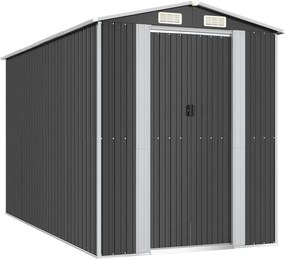 vidaXL antracitszürke horganyzott acél kerti fészer 192 x 357 x 223 cm