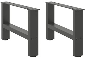 2 db antracitszürke acél dohányzóasztal láb 50x(30-31) cm