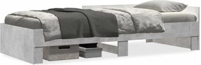 vidaXL betonszürke szerelt fa ágykeret 75 x 190 cm