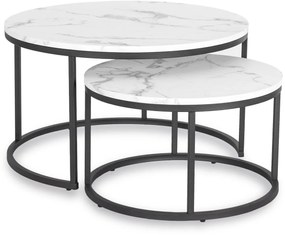 Dohányzóasztal Szett, Fehér Márvány DAFNE MAX