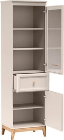 Windsor W-6 vitrin, kasmír / természetes tölgy