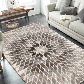 Modern dizájn bézs színű szőnyeg természetes motívumokkal Szélesség: 200 cm | Hossz: 290 cm