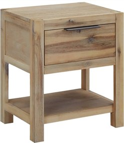 vidaXL tömör akácfa fiókos éjjeliszekrény 40 x 30 x 48 cm