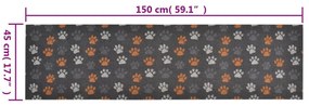mosható tappancsmintás bársony konyhaszőnyeg 45 x 150 cm