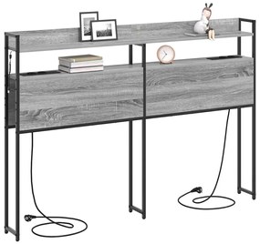 Fejtámla LED -es lámpákkal Szürke sonoma 150 cm Faanyag