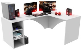 Sarok PC asztal Carbon (fehér) (J) (RGB LED világítással). 1054963