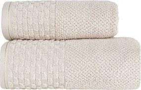 Neptun pamut törölköző 50x90 krémszínű, aranyszállal