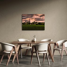 Tájkép templommal (70x50 cm)