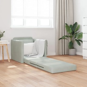 Egyszemélyes Floor Sofa Átalakítható Szövet 74x77x81 cm Világosszürke