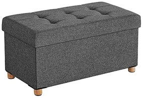 OTO lábas tárolós puff, 76x38x40cm, antracit SongmicsHome