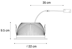 Süllyesztett spotlámpa fehér, LED-del, 3000K-5000K, DIP kapcsolóval - Elias