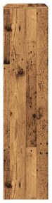 3 szintes antik fa színű fa elválasztó könyvespolc 123x29x123cm