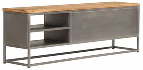 újrahasznosított tíkfa és acél TV-szekrény 120 x 30 x 40 cm
