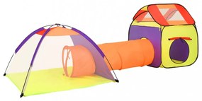 többszínű gyerekjátszósátor 250 labdával 338 x 123 x 111 cm