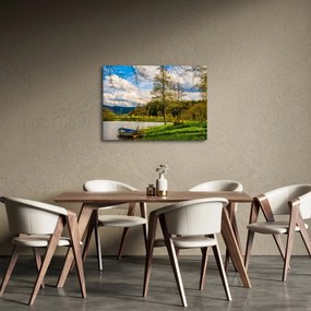 Egy csónak képe a tó mellett (70x50 cm)