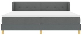 Boxspring Ágy Matraccal - Sötétszürke, 200x200 cm Szövet