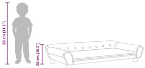 rózsaszín bársony gyerek kanapé 100 x 50 x 26 cm