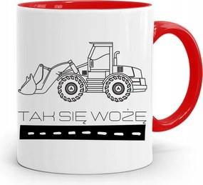 Piros Építőipari Bögre Barkácsoló Szakember Ajándék fényképes nyomtatással