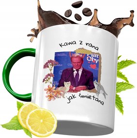 Donald Tusk Zöld Bögre Ajándék Nyomtatott Fotóval