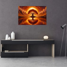 Kép – Fa a véres napban (90x60 cm)