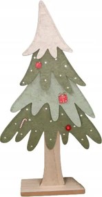 Filc dekorációs karácsonyfa 42 cm, fa állványon