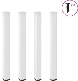 vidaXL 4 db fehér bárasztal láb 90-92 cm acél