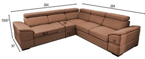 Univerzális sarokülőgarnitúra, ággyá nyitható, tárolóval GRANADA barna