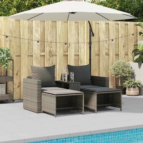5 részes polyrattan kerti kanapé garnitúra párnákkal stackable