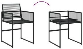 13 részes fekete polyrattan kerti étkezőgarnitúra