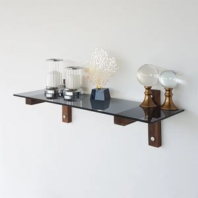 Fali polc 85x25 cm fenyő/fekete