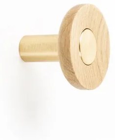 Fogas  Viefe ZOOT  gomb,  60mm, fa-alumínium, csiszolt sötét sárgaréz + tölgy EI