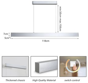 Brilagi - LED csillár SLEEKLINE LED/40W/230V 3000/4500/6000K ezüst