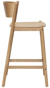 Natúr színű bárszék tölgyfa dekorral (ülésmagasság 75 cm) Oblique – Hübsch