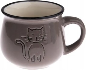 Kerámia bögre Macska 220 ml szürke Ajándék