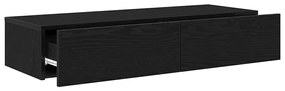 Falipolc fiókokkal fekete 100x36x19 cm műszaki fa
