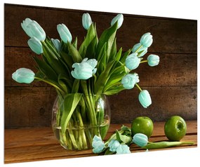Kék tulipánok a vázában (90x60 cm)