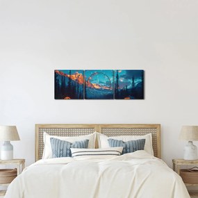 Kép - Kempingezés a hegyekben (órával) (90x30 cm)