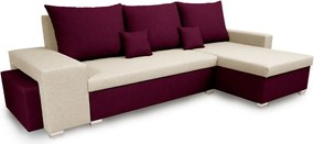 PETR Kinyitható sarokkanapé Krém/rózsaszín