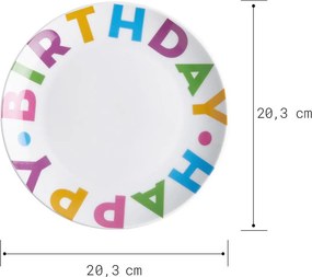 HAPPY BIRTHDAY kistányér Ø 20 cm, színes