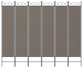 6 paneles antracitszürke szövet térelválasztó 240x200 cm