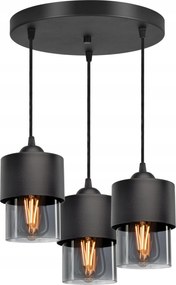 Függő lámpa Csillár lámpabúra Fém Üveg Grafit