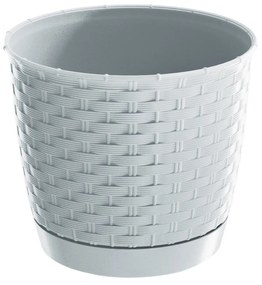 Ratolla Round műanyag virágtartó, fehér, átmérő: 16,5 cm, 16,5 cm átmérő