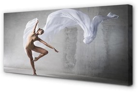 Canvas képek Nő, tánc, fehér anyag 100x50 cm