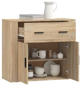 sonoma tölgy színű szerelt fa tálalóasztal 80x33x70 cm