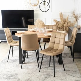 Étkezőgarnitúra 6 db. Bézs Robin székkel. Bővíthető asztal HARRY 102-142 cm